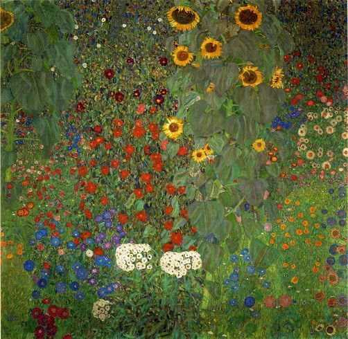 Klimt, Jardín Campestre con Girasoles